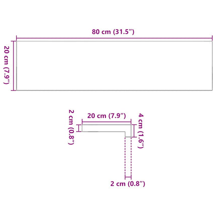 vindueskarme 2 stk brunsort 80x20x2 cm massivt egetræ
