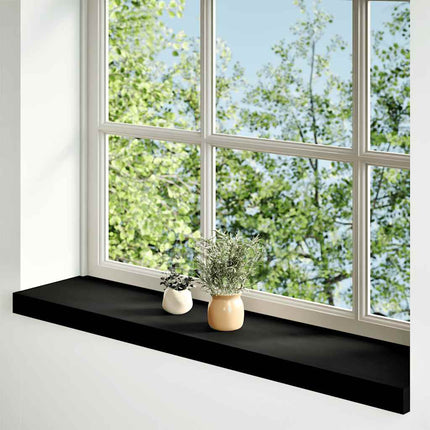 vindueskarme 2 stk brunsort 90x20x2 cm massivt egetræ