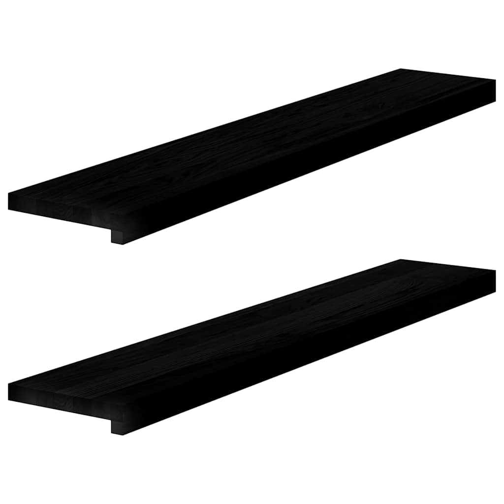 vindueskarme 2 stk brunsort 110x20x2 cm massivt egetræ