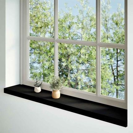 vindueskarme 2 stk brunsort 110x20x2 cm massivt egetræ