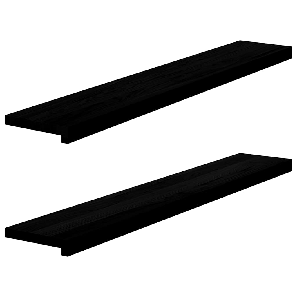 vindueskarme 2 stk brunsort 120x20x2 cm massivt egetræ