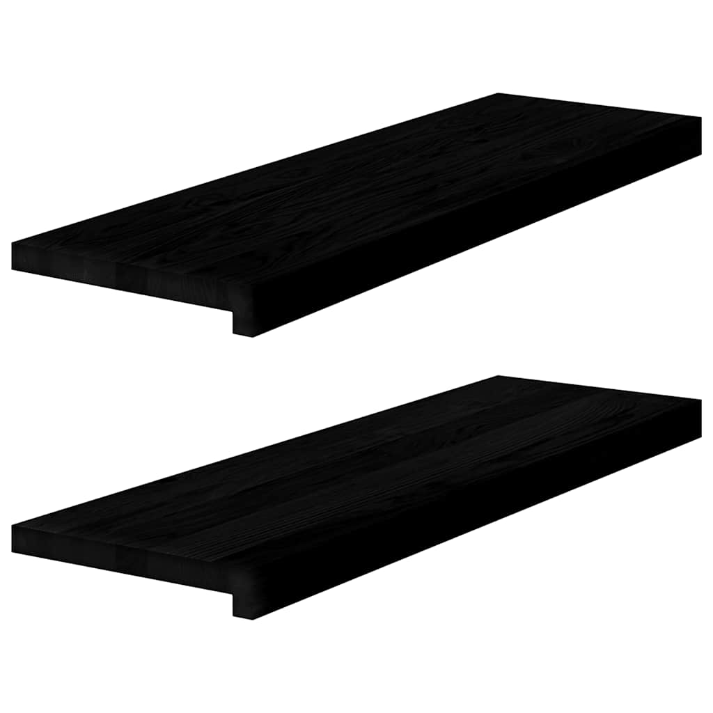 vindueskarme 2 stk brunsort 80x25x2 cm massivt egetræ