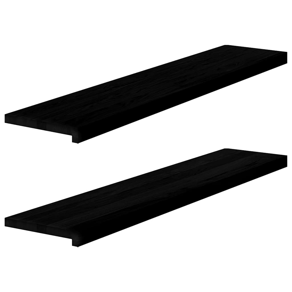 vindueskarme 2 stk brunsort 120x25x2 cm massivt egetræ