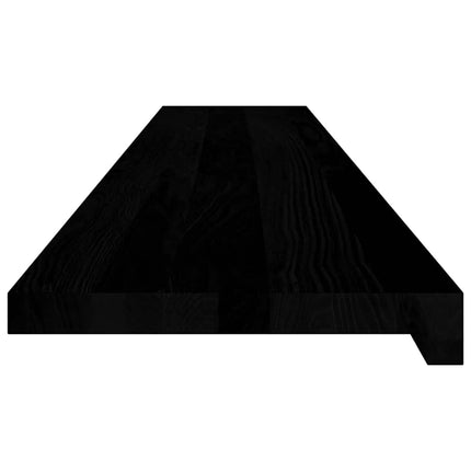 vindueskarme 2 stk brunsort 140x25x2 cm massivt egetræ