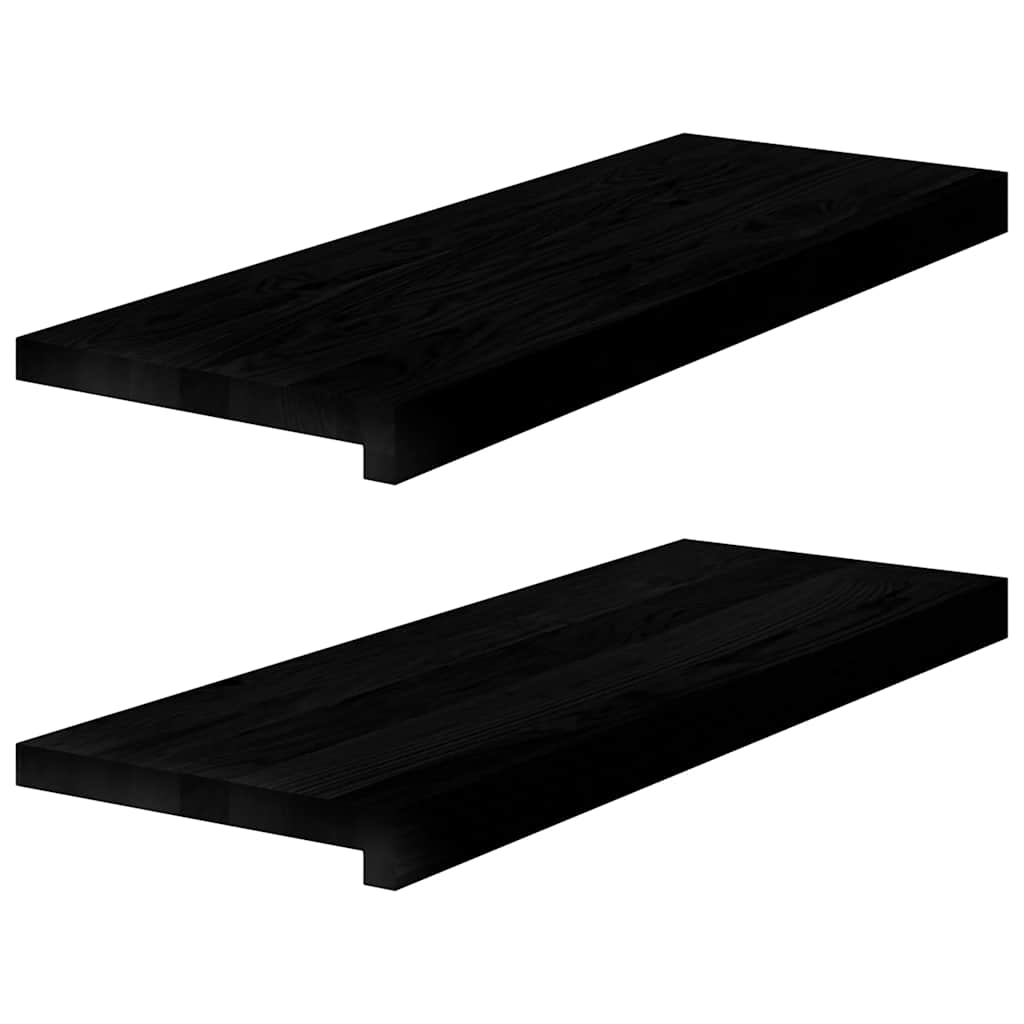 vindueskarme 2 stk brunsort 70x30x2 cm massivt egetræ