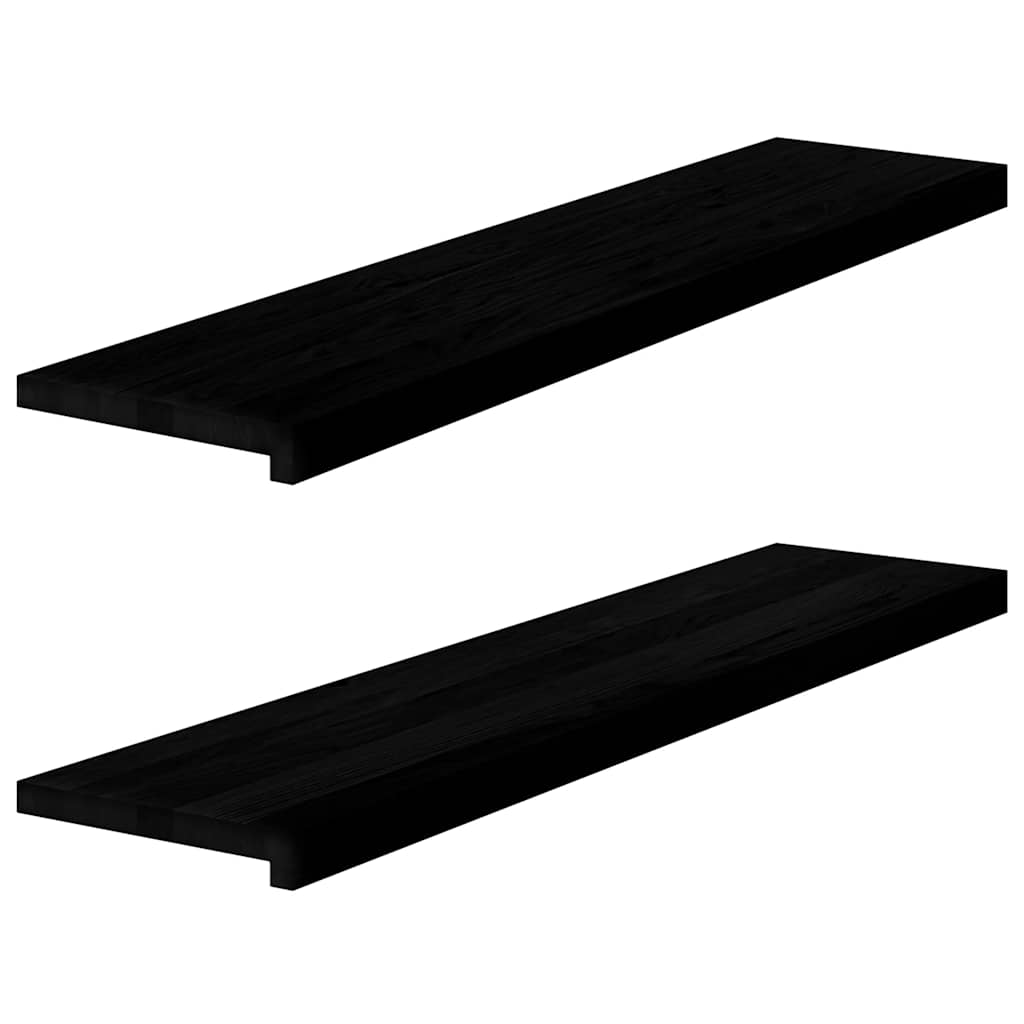 vindueskarme 2 stk brunsort 110x30x2 cm massivt egetræ