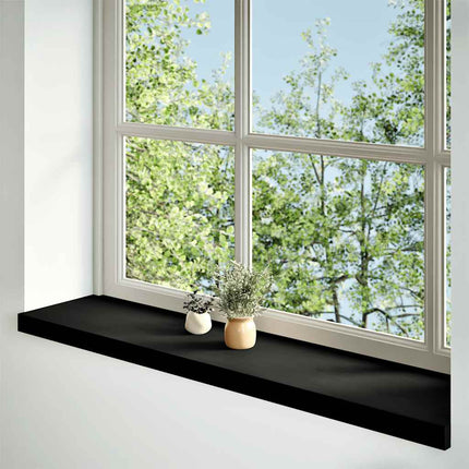 vindueskarme 2 stk brunsort 110x30x2 cm massivt egetræ