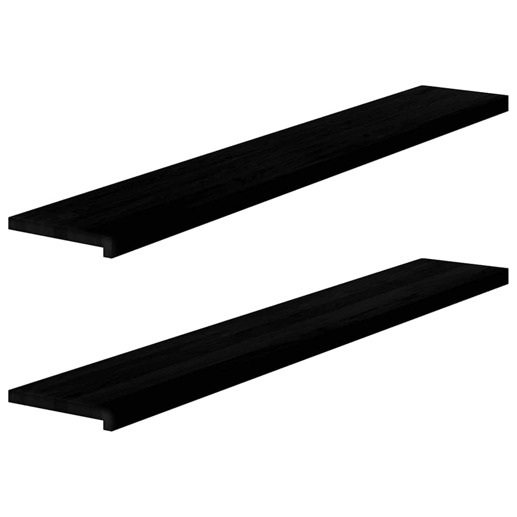 vindueskarme 2 stk brunsort 160x30x2 cm massivt egetræ