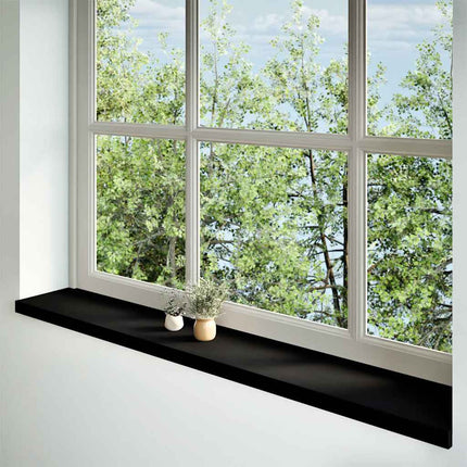 vindueskarme 2 stk brunsort 160x30x2 cm massivt egetræ