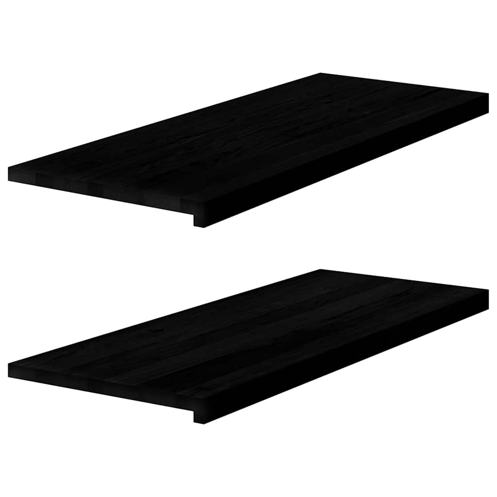 vindueskarme 2 stk brunsort 100x40x2 cm massivt egetræ