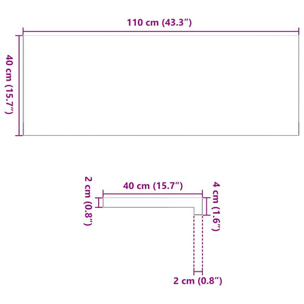 vindueskarme 2 stk brunsort 110x40x2 cm massivt egetræ