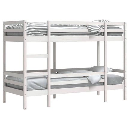 køjeseng 80x200 cm massivt fyrretræ hvid
