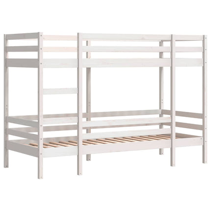 køjeseng 90x200 cm massivt fyrretræ hvid