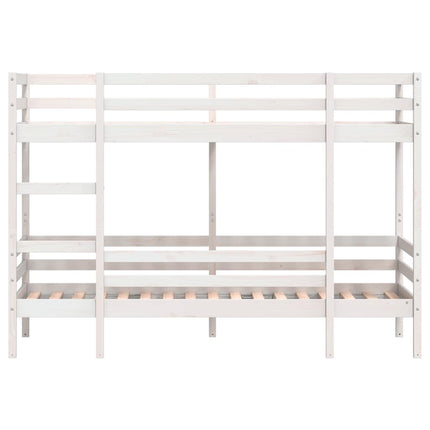 køjeseng 90x200 cm massivt fyrretræ hvid