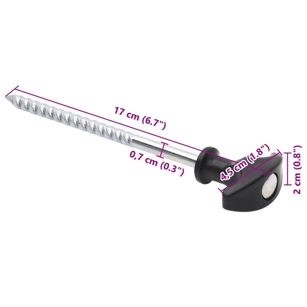 teltpløkker 24 stk. 17 cm Ø7 mm galvaniseret stål