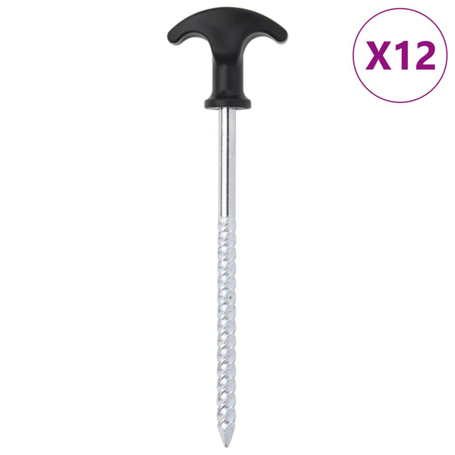 teltpløkker 12 stk. 17 cm Ø7 mm galvaniseret stål