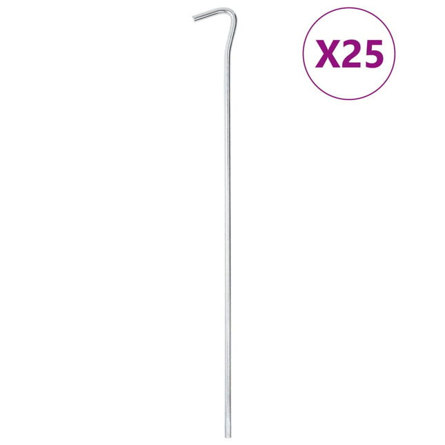 teltpløkker 25 stk. 30 cm Ø7 mm galvaniseret stål
