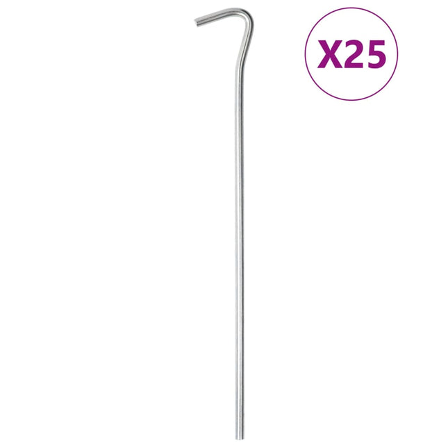 teltpløkker 25 stk. 23 cm Ø5 mm galvaniseret stål