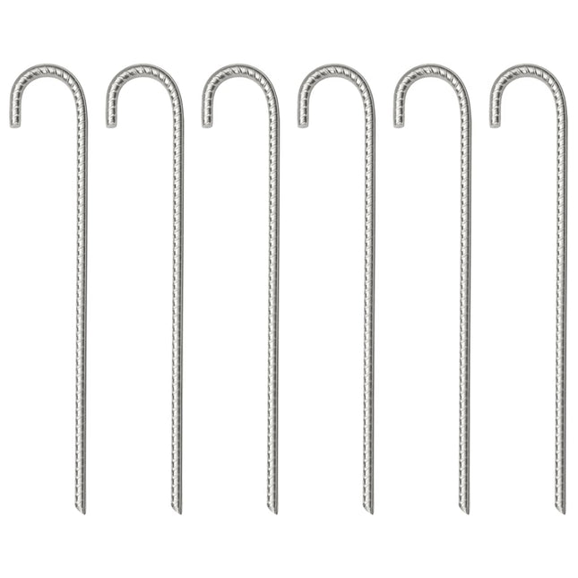 teltpløkker 6 stk. 37 cm Ø10 mm galvaniseret stål