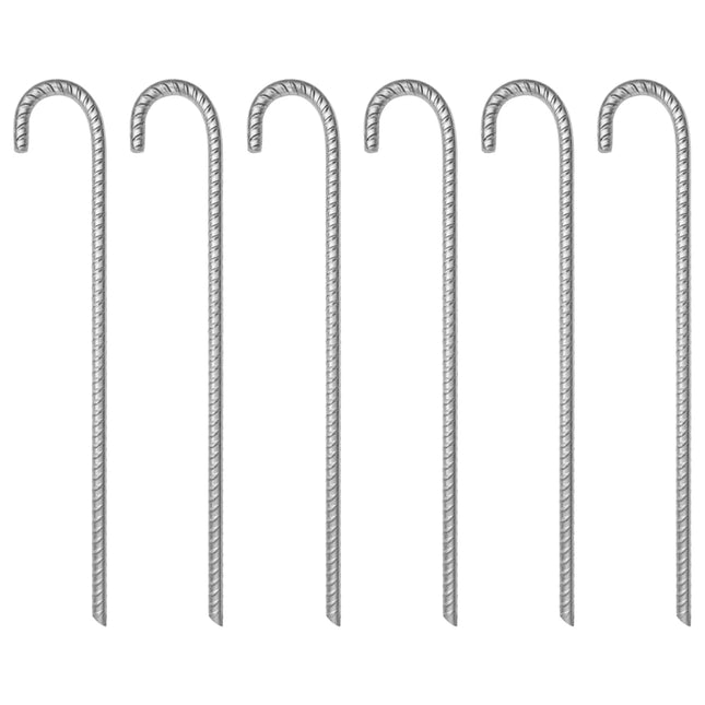 teltpløkker 6 stk. 41,5 cm Ø12 mm galvaniseret stål