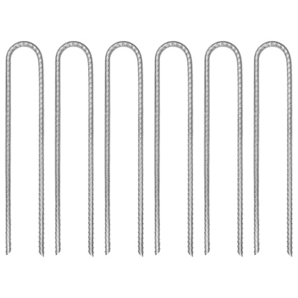 teltpløkker 6 stk. U-form 30 cm Ø7 mm galvaniseret stål