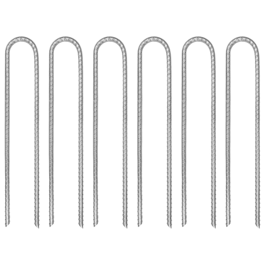 teltpløkker 6 stk. U-form 30 cm Ø7 mm galvaniseret stål