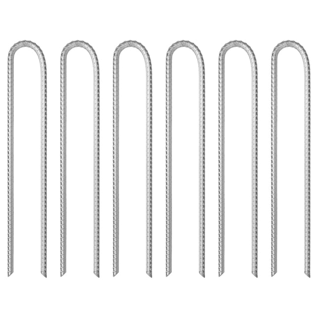 teltpløkker 6 stk. U-form 37 cm Ø10 mm galvaniseret stål