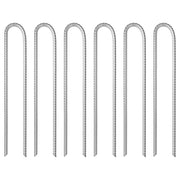 teltpløkker 6 stk. U-form 37 cm Ø10 mm galvaniseret stål