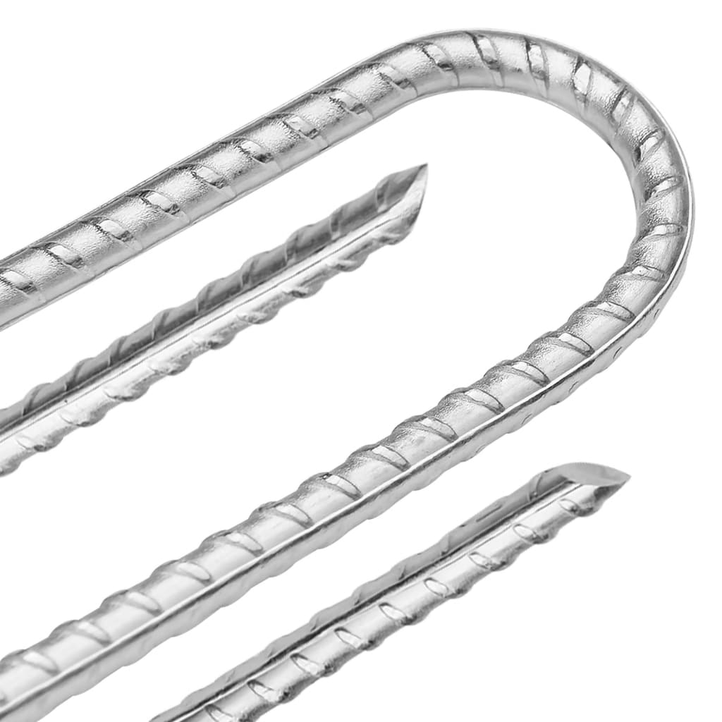 teltpløkker 6 stk. U-form 37 cm Ø10 mm galvaniseret stål