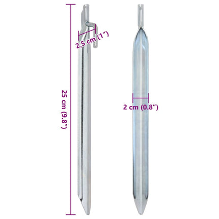 teltpløkker 24 stk. V-facon 25 cm Ø20 mm galvaniseret stål