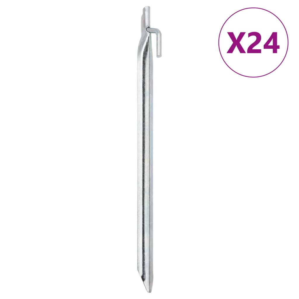 teltpløkker 24 stk. V-facon 29,5 cm Ø20 mm galvaniseret stål