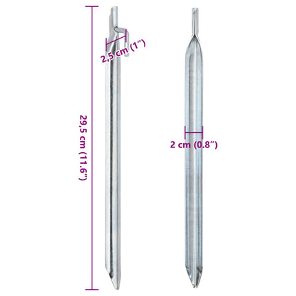 teltpløkker 24 stk. V-facon 29,5 cm Ø20 mm galvaniseret stål