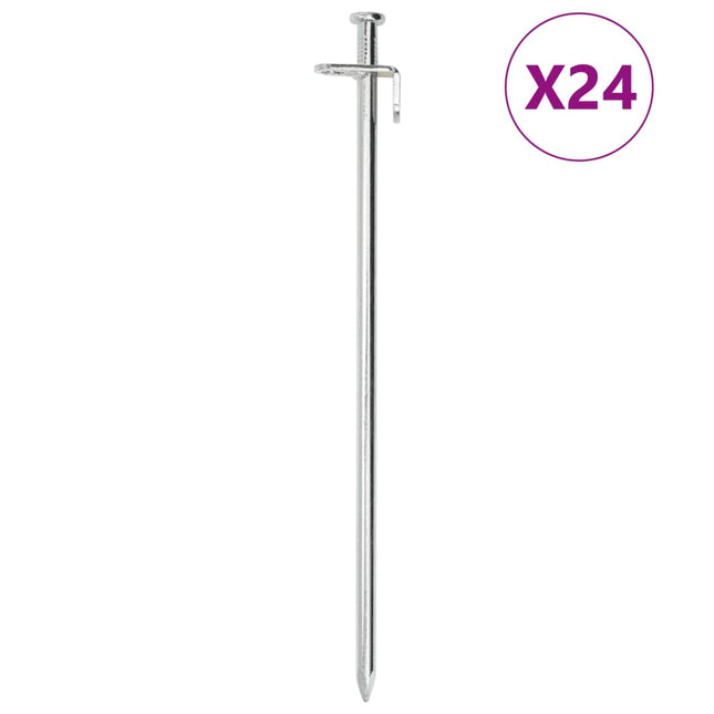 teltpløkker 24 stk. 30 cm 8 mm galvaniseret stål
