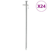 teltpløkker 24 stk. 30 cm 8 mm galvaniseret stål