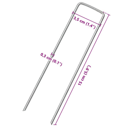 jordpløkker 25 stk. U-facon 15x3,5 cm galvaniseret stål