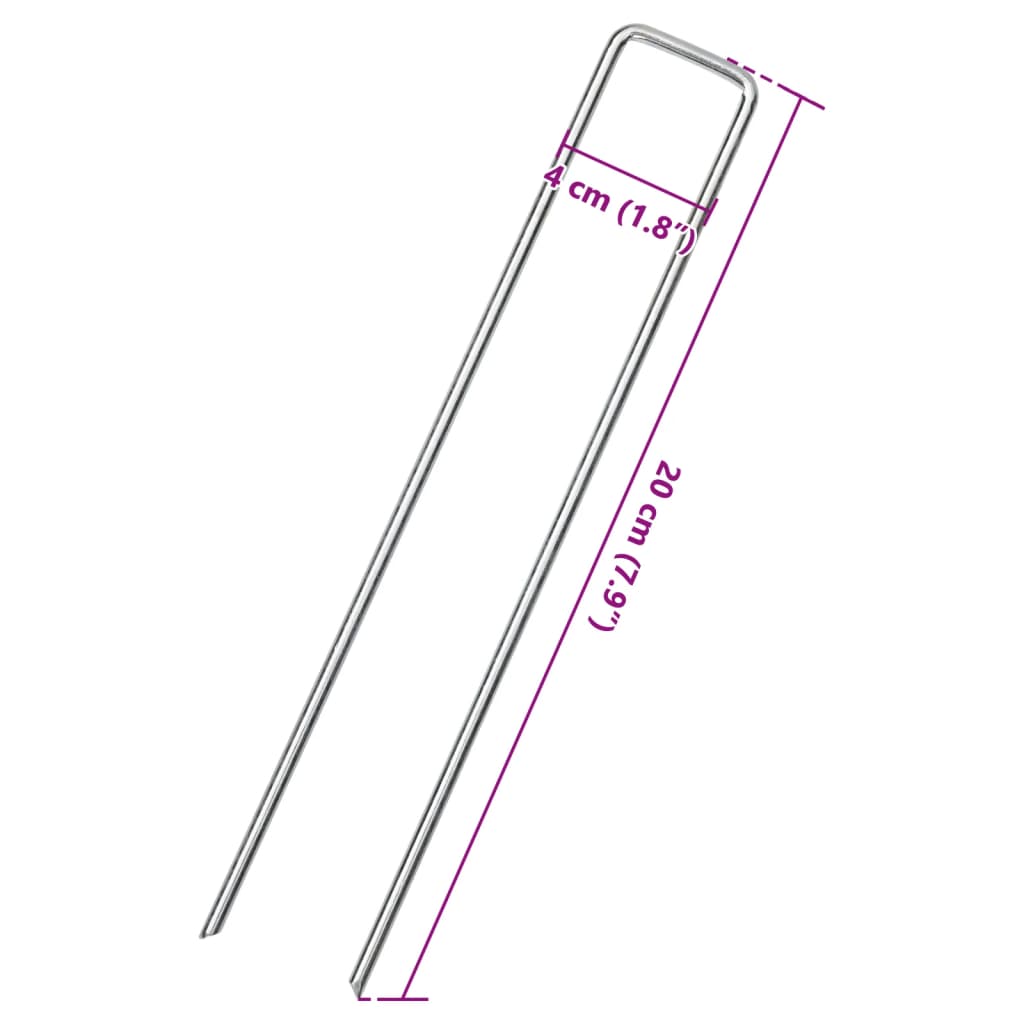 jordpløkker 50 stk. U-facon 20x4 cm galvaniseret stål
