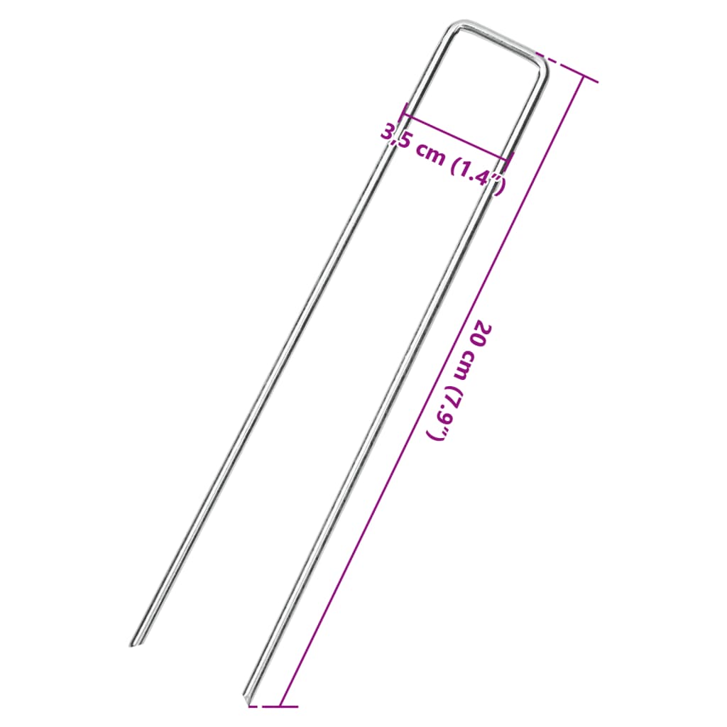 jordpløkker 25 stk. U-facon 20x3,5 cm galvaniseret stål
