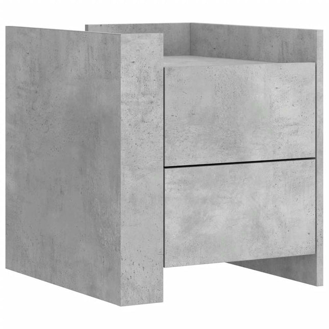 sengebord 45x50x50 cm konstrueret træ betongrå