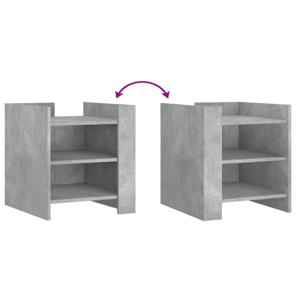 sengebord 45x50x50 cm konstrueret træ betongrå