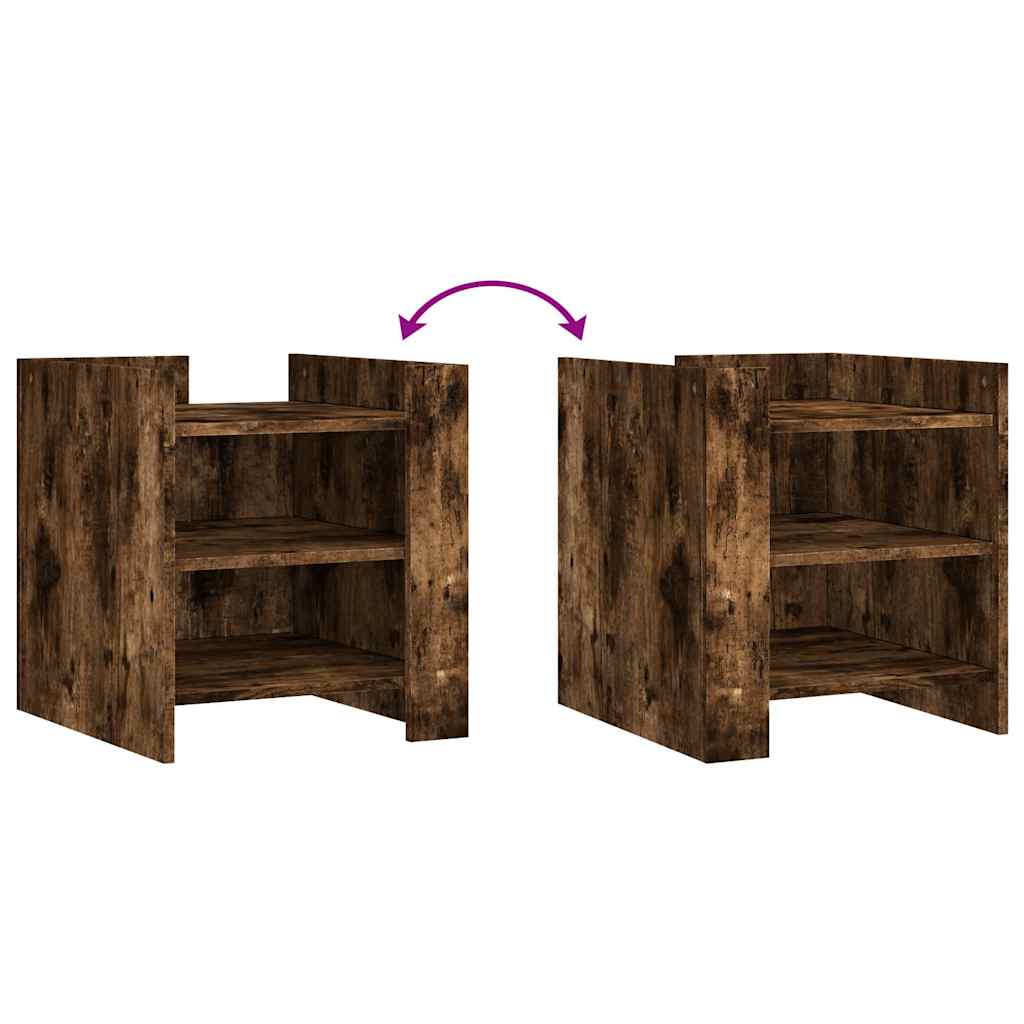 sengebord 45x50x50 cm konstrueret træ røget egetræsfarve