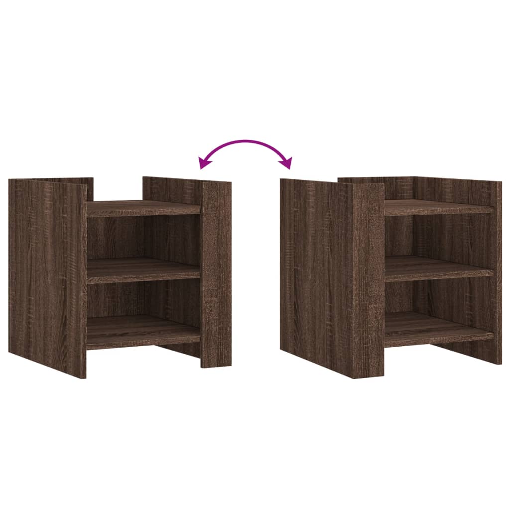 sengebord 45x50x50 cm konstrueret træ brun egetræsfarve