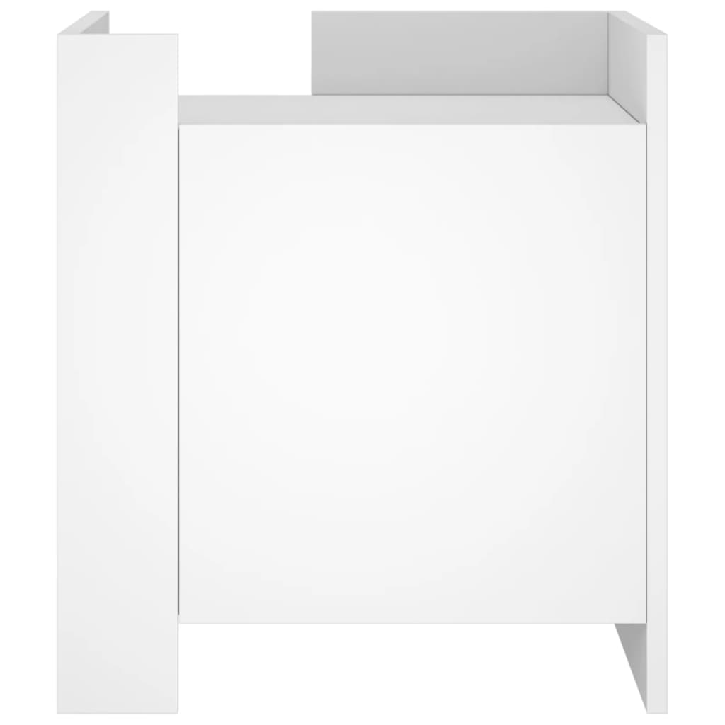 sengebord 45x50x50 cm konstrueret træ hvid