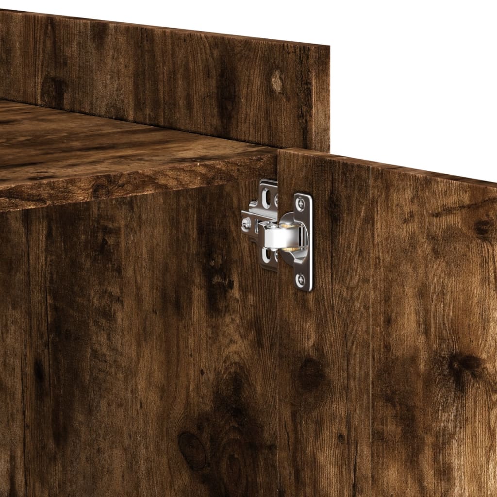 sengebord 45x50x50 cm konstrueret træ røget egetræsfarve