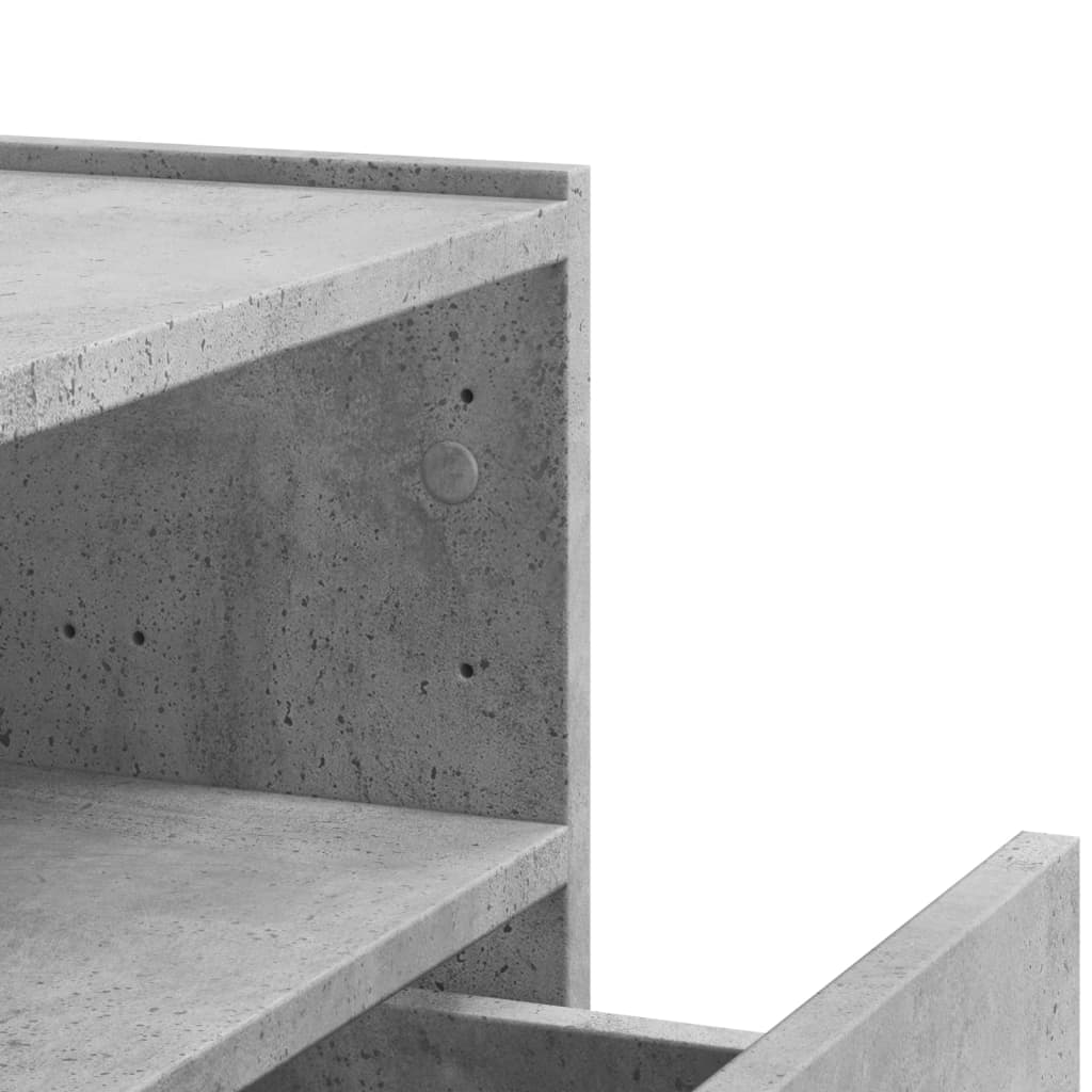 væghængt sengebord 45x30x35 cm betongrå