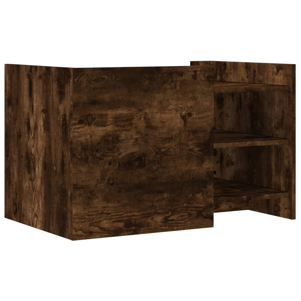 sofabord 80x50x50 cm konstrueret træ røget egetræsfarve