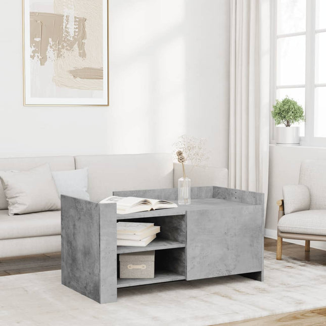 sofabord 100x50x50 cm konstrueret træ betongrå