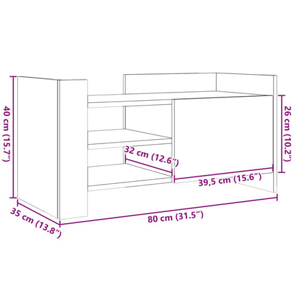 tv-bord 80x35x40 cm konstrueret træ sort