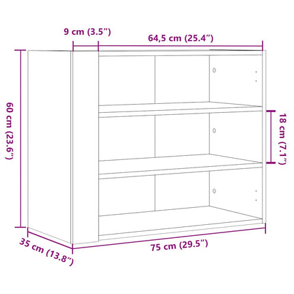 vægskab 75x35x60 cm konstrueret træ sonoma-eg
