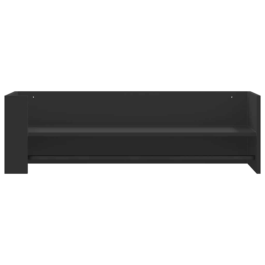 væghylde 100x35x30,5 cm konstrueret træ sort