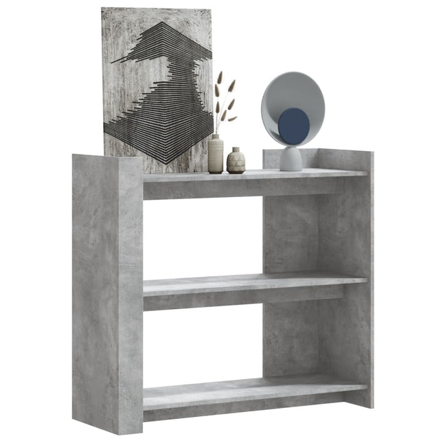 konsolbord 100x35x90 cm konstrueret træ betongrå